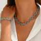 📢📢50 % de réduction !! ⏰Ensemble collier et bracelet à maillons ajustables avec feuilles en strass