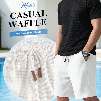 📢📢50 % de réduction !! ⏰Short décontracté à cordon pour homme en tricot gaufré