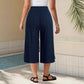 📢📢50% DE RÉDUCTION !! ⏰Pantalon capri large à côtes pour femme avec poches