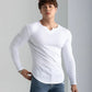 V-Neck Long-Sleeved Sports T-Shirt