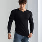 V-Neck Long-Sleeved Sports T-Shirt