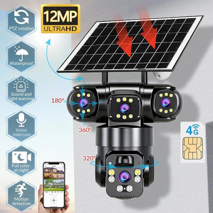 Solarbetriebene Mehrwinkel-Überwachungskamera