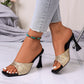 📢📢50% DE RÉDUCTION !! ⏰Sandales à talons hauts à bout carré et bout ouvert pour femmes