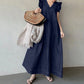 👗50 % DE RÉDUCTION ! ✨ Robe longue en jean à col en V – Coupe décontractée, confortable et parfaite pour un usage quotidien 🌸
