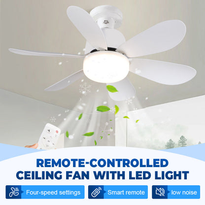 📢📢50 % de réduction !! ⏰Ventilateur de plafond 2-en-1 avec télécommande et éclairage LED