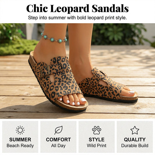 👡 60% DE RÉDUCTION! 🐆 Sandales Plateforme à Imprimé Léopard avec Boucle – Look Tendance, Confortables & Parfaites pour l'Été ☀️
