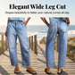 📢📢40 % DE RÉDUCTION !! ⏰ Jean Droit Court Femme – Taille Haute, Large Jambe, Délavé ✨