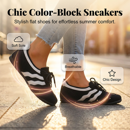 📢📢50 % de réduction ⏰Baskets à lacets pour femme, style rétro à rayures
