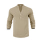 📢📢50 % de réduction !! ⏰T-shirt Henley décontracté pour homme, style automnal