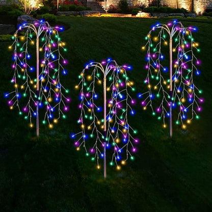 💐🌼🪴 OFFRE LIMITÉE -50% ! Lumières Décoratives de Jardin Solaires – 100 LED, IP55 & Installation Facile (Blanc/Multicolore, 60 cm)