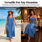 📢📢50 % de réduction !! ⏰ Robe longue en jean décontractée à col V