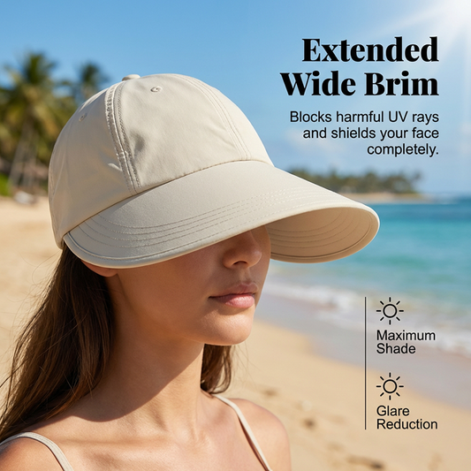 📢📢50 % DE RÉDUCTION !!!⏰ Chapeau de Soleil de Baseball à Large Bord pour Femme – Protection UV, Léger & Parfait Pour Les Activités Extérieures 🏖️