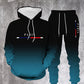 💎 -50% sur Ensemble de Survêtement Dégradé pour Homme！💎 Design Fondu Noir-Rouge, Sweat à Capuche & Pantalon de Jogging pour Sport & Style Urbain✨