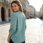 📢📢60 % de réduction !! ⏰Chemise à col en V rayée et boutonnée pour femme
