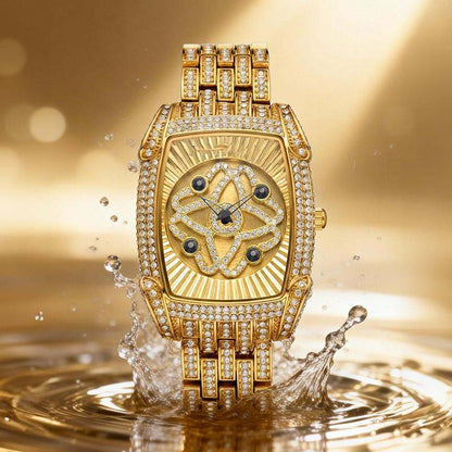 📢 📢 50 % de réduction！！✨Montre-bracelet pour femme en quartz, ornée de strass⌚
