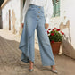 📢📢60 % DE RÉDUCTION !!!⏰Pantalon-jupe en jean asymétrique à nouer👖👗