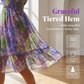 📢📢60 % DE RÉDUCTION !!!⏰Robe trapèze à col en V et ourlet à volants, imprimé floral, pour femme