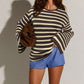 👚 40% DE RÉDUCTION! 🔥 Top Rayé Oversize Casual pour Femme – Tendance, Tissu Léger & Parfait Pour Un Look Décontracté Au Quotidien 🌸