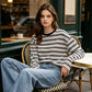 👚 40% DE RÉDUCTION! 🔥 Top Rayé Oversize Casual pour Femme – Tendance, Tissu Léger & Parfait Pour Un Look Décontracté Au Quotidien 🌸