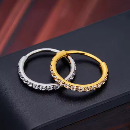 📢📢50 % de réduction !! ⏰Bague de nez en cuivre sans soudure avec pierres – également adaptée comme boucle d'oreille – élégante & confortable