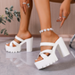 📢📢60 % de réduction !! ⏰Sandales à talons épais et semelles compensées pour femme