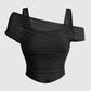 Women's Asymmetrical Ruched Mesh Top