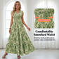 👗🌸55% de réduction 🍂 Robe longue à col en V et imprimé floral, avec smocks, pour femme🍁