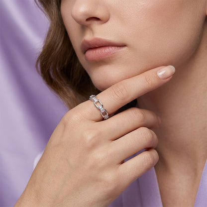 📢📢50 % de réduction !! ⏰Sparkling Cubic Zirconia Open Cuff Ring
