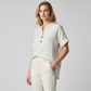 📢📢40 % de réduction !! ⏰T-shirt à col en V pour femme avec patte de boutonnage
