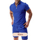 📢📢40 % de réduction !! ⏰Ensemble Deux Pièces Décontracté d'Été pour Hommes T-shirt avec Col à Revers et Short