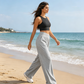 📢📢35 % DE RÉDUCTION !! ⏰Pantalon de survêtement taille haute à jambes larges pour femme