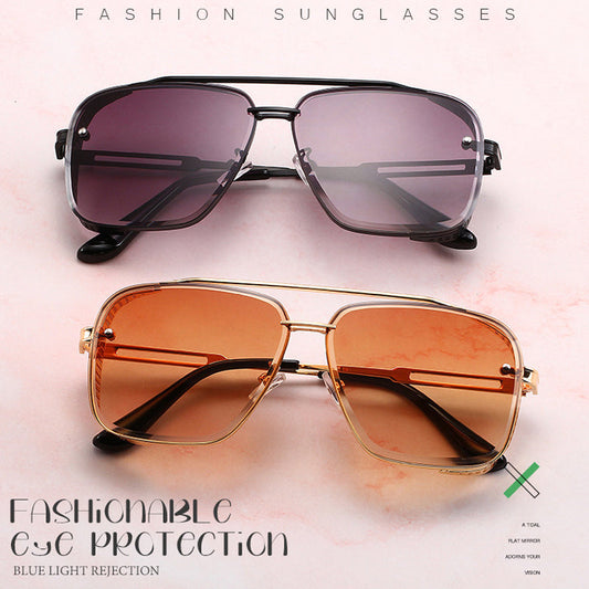 📢📢50 % DE RÉDUCTION !!! ✨Lunettes de soleil rétro pour homme à double pont et monture métallique
