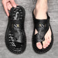 📢📢50 % DE RÉDUCTION !! ✨Sandales d'extérieur en cuir souple et respirant pour homme, tailles fortes – Ajustement confortable, semelle antidérapante et idéales pour les longues marches 🚶‍♂️