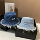 📢📢30 % DE RÉDUCTION !! ⏰Chapeau de protection solaire en denim effiloché, superposé et tendance