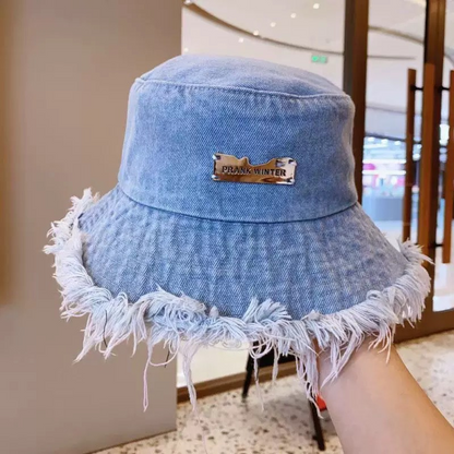 📢📢30 % DE RÉDUCTION !! ⏰Chapeau de protection solaire en denim effiloché, superposé et tendance