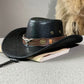 📢📢40% DE RÉDUCTION !! ⏰ ✨ Chapeau de Cowboy Vintage à Large Bord & Lanière – PU, Taille Unique, Réglable ☀️