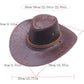 📢📢40% DE RÉDUCTION !! ⏰ ✨ Chapeau de Cowboy Vintage à Large Bord & Lanière – PU, Taille Unique, Réglable ☀️