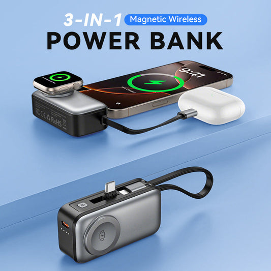 Batterie Externe Magnétique Sans Fil 3-en-1 – ✈️ Livraison Gratuite & Expédition Rapide ✈️