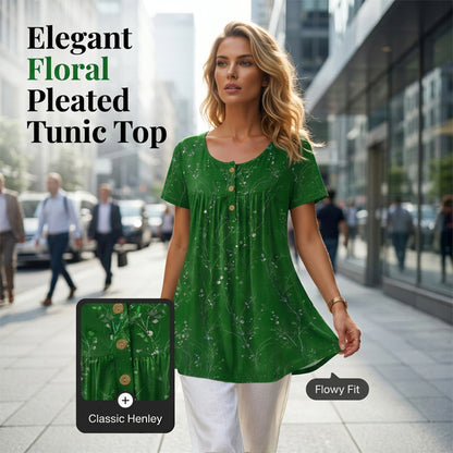 📢📢40 % DE RÉDUCTION !! ⏰Tunique femme plissée à imprimé floral