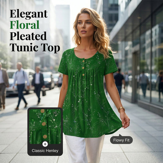 📢📢40 % DE RÉDUCTION !! ⏰Tunique femme plissée à imprimé floral