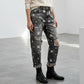 Women's Star Print Distressed High Waist Jeans