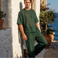 📢📢40 % DE RÉDUCTION !! ⏰Ensemble 2 pièces pour homme : t-shirt et pantalon à jambes larges