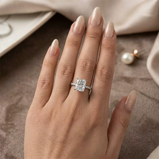 📢📢50 % DE RÉDUCTION !! ⏰Bague en diamant à taille fleur de glace haute teneur en carbone