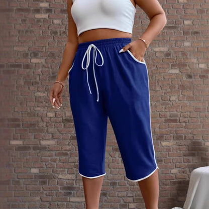 📢📢50 % DE RÉDUCTION !! ⏰Pantalon capri à cordon de serrage pour femme, avec poches