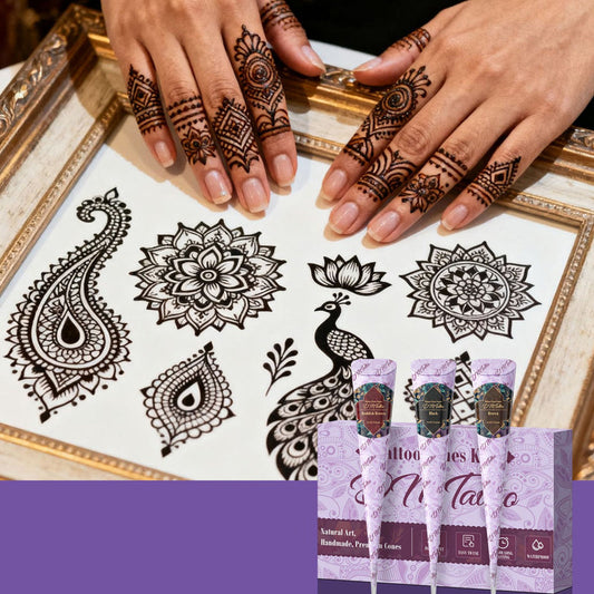 📢📢40 % DE RÉDUCTION !! ⏰Kit complet de tatouage au henné en 3 couleurs