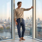 📢📢40 % DE RÉDUCTION !! ⏰Men's Striped Linen Blend Casual Pants