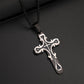 Ornate Vintage-Style Cross Pendant Necklace