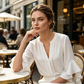 📢📢40 % DE RÉDUCTION !! ⏰Haut décontracté à col en V avec volants pour femme – Tissu léger, coupe fluide & romantique – parfait pour un look chic ou décontracté au quotidien 🌸