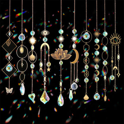 🔥🎁 PROMO 50% JUSQU'À ÉPUISEMENT DU STOCK ! Ensemble Décoratif Attrape-Soleil – Cristal Synthétique, 2 Couleurs (Or/Argent), Longueur 43-47 cm