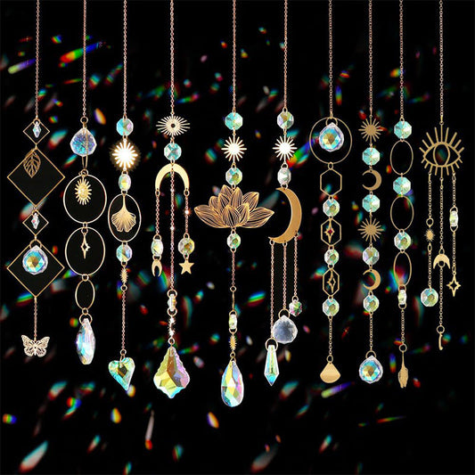 🔥🎁 PROMO 50% JUSQU'À ÉPUISEMENT DU STOCK ! Ensemble Décoratif Attrape-Soleil – Cristal Synthétique, 2 Couleurs (Or/Argent), Longueur 43-47 cm